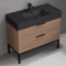 Modern Bathroom Vanity, Walnut, 40
